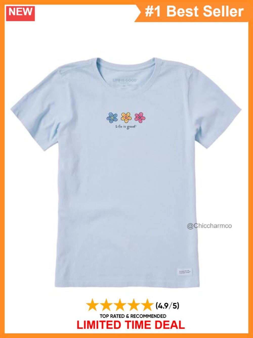 100% USA Cotton Short Sleeve Crusher Tee Casual Relaxed Fit Crew Neck